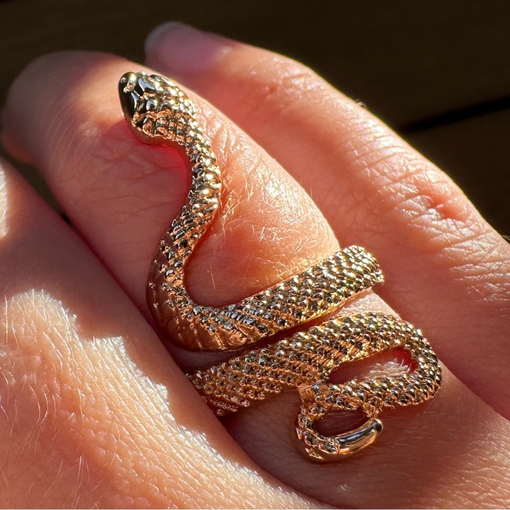 Gold 14k plated Snake Open Ring